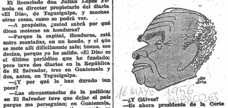 Caricatura de Julián López Pineda extraída junto a algo de texto del artículo Mano a Mano