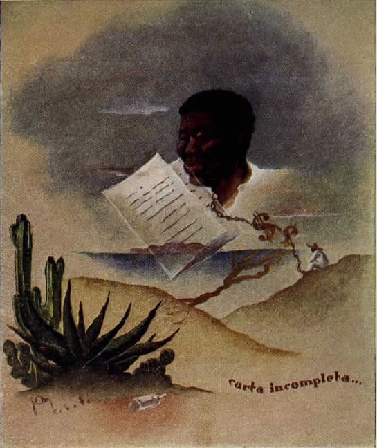 ilustración de carta incompleta de José María Benítez