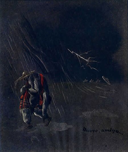 ilustración de llueve amigo de José María Benítez