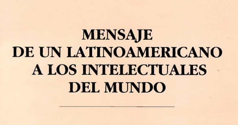 Detalle del libro "Mensaje de un latinoamericano a los intelectuales del mundo".