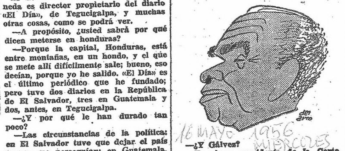 Caricatura de Julián López Pineda extraída junto a algo de texto del artículo Mano a Mano